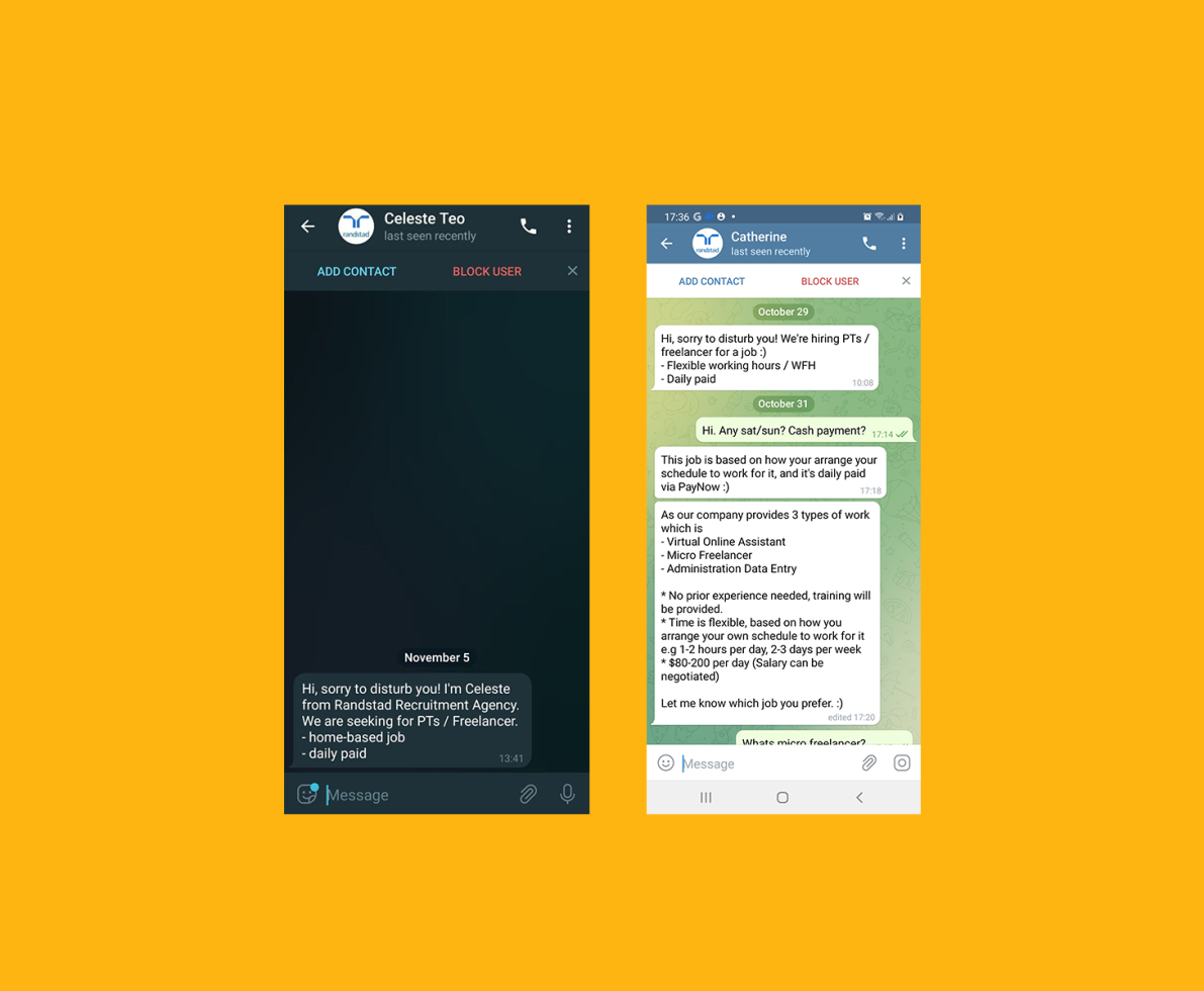 job scams on telegram