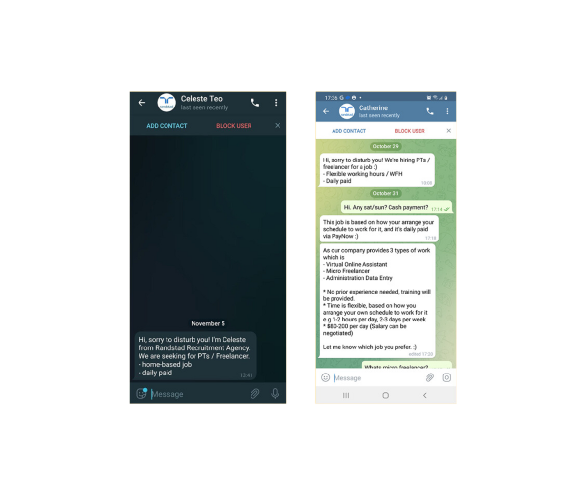 job scams on telegram