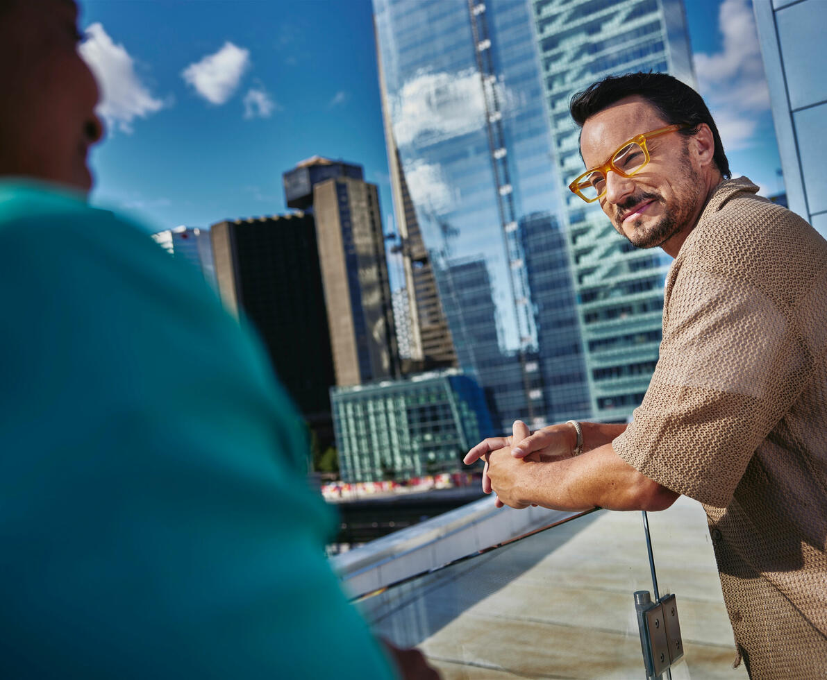 Man talking to a colleague